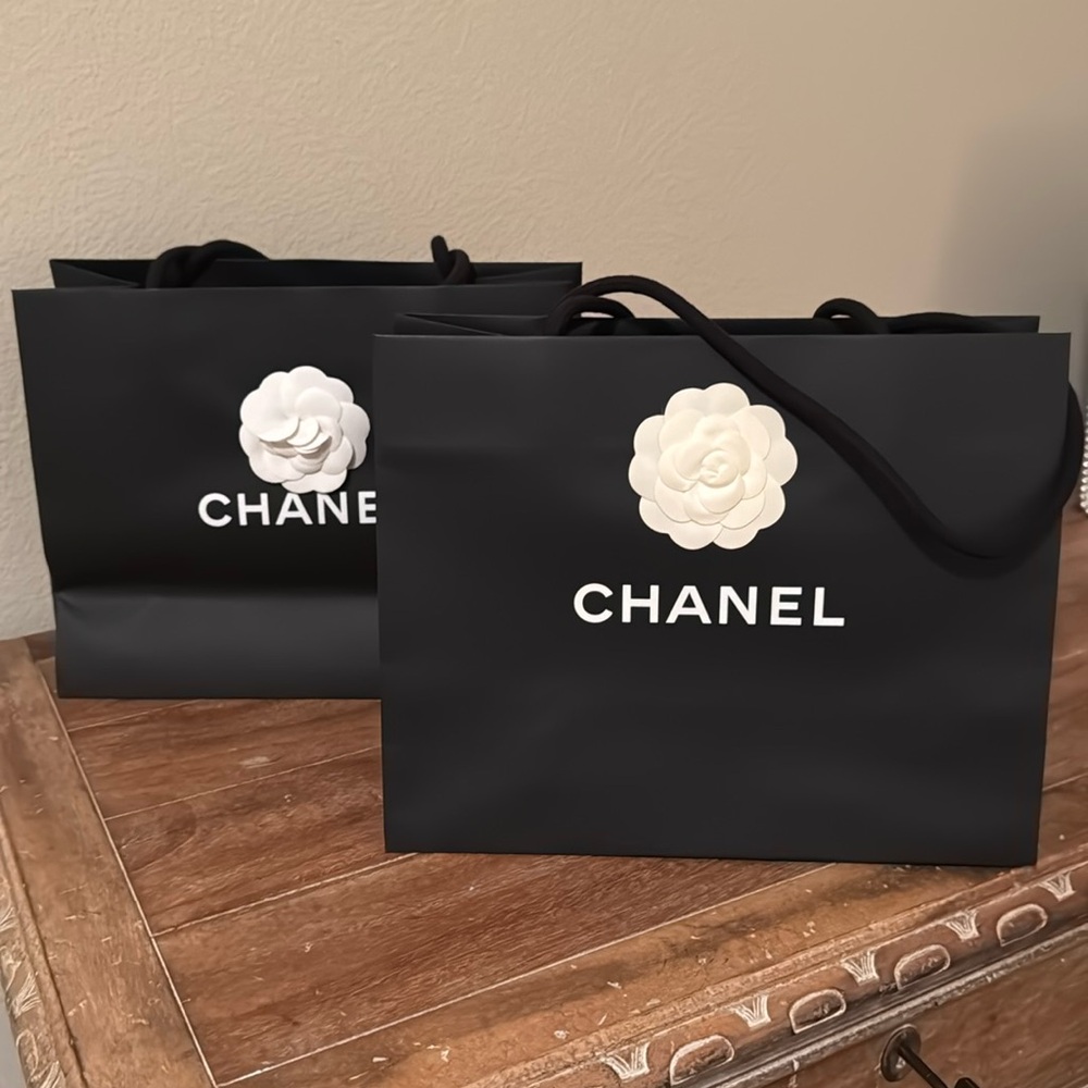 Set of two Chanel paper shopping bags